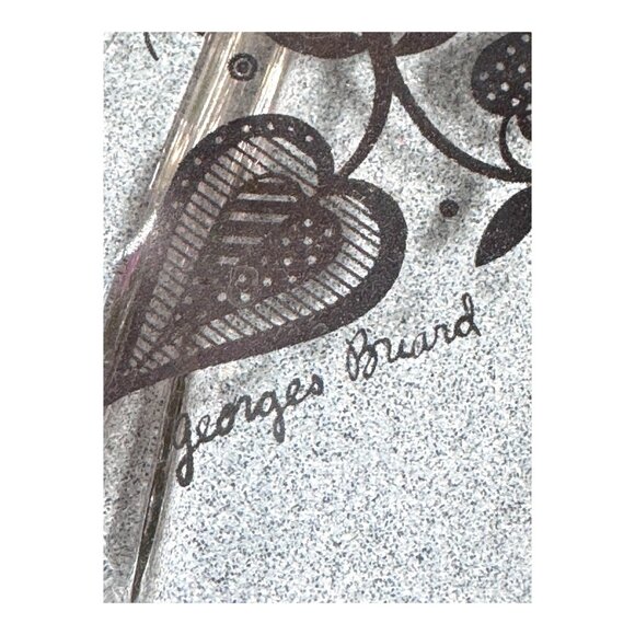 Vintage Georges Briard Glass Chip & Dip Set With Floral Design Signed Vintage - Picture 3 of 7